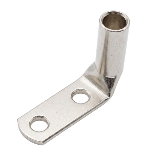One Hole 90 degree Standard Barrel Copper Lug for angled electrical cable termination in compact spaces
