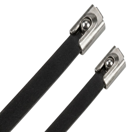 Coated Ball Lock Cable Ties for insulated cable bundling and industrial fastening applications