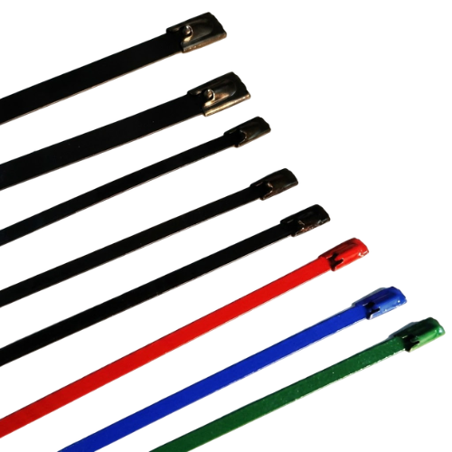 Multicolor coated cable ties for organized and insulated cable bundling in industrial applications